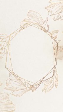 çiçek özeti süslemeli düğün davetiyesi video dikey arkaplan boş şablonu