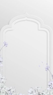 İslami orkide düğün davetiyesi video dikey arkaplan boş şablonu