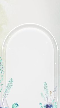 Açık mavi çiçekli düğün davetiyesi video dikey arkaplan boş şablon _ 2