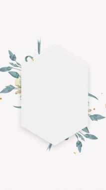 büyük çiçek düğün davetiyesi video dikey arkaplan boş şablonu