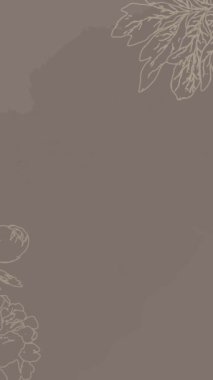 minimalist kahverengi düğün davetiyesi video dikey arkaplan boş şablonu