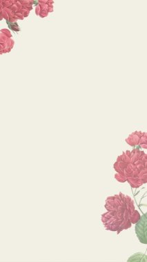 kırmızı florish düğün davetiyesi video dikey arkaplan boş şablon _ 2