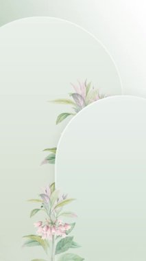 yumuşak yeşil düğün daveti video dikey arkaplan boş şablon _ 2