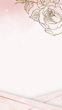 gül sarısı düğün davetiyesi video dikey arkaplan boş şablon _ 2