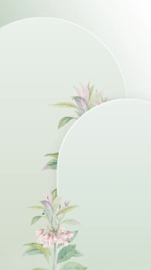 yumuşak yeşil düğün daveti video dikey arkaplan boş şablon _ 2