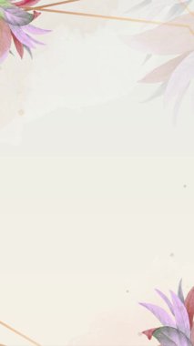 şık trompet çiçeği düğün davetiyesi video dikey arkaplan boş şablon _ 2