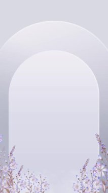 Devedikeni çiçekli düğün davetiyesi video dikey arkaplan boş şablonu