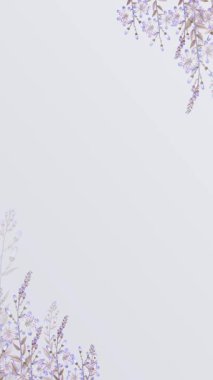 Devedikeni çiçekli düğün davetiyesi video dikey arkaplan boş şablon _ 2