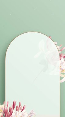 Klasik yeşil düğün davetiyesi video dikey arkaplan boş şablon _ 2