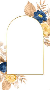 suluboya kurutulmuş çiçek düğün davetiyesi video dikey arkaplan boş şablon _ 2