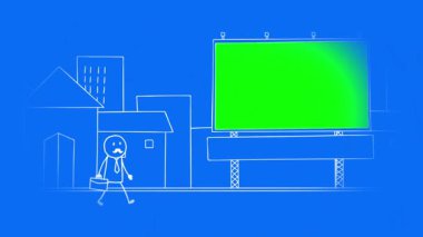 Mavi Babalar Günü karalaması ile yeşil ekran fotoğrafı