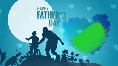 Babalar Günün kutlu olsun - Baba Çocuğa Soyut Özgeçmişi ve Kalbi Olan Bisiklete Binmeyi Öğretiyor