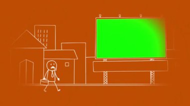 Yanmış turuncu babalar günü yeşil ekran fotoğraflı karalama.