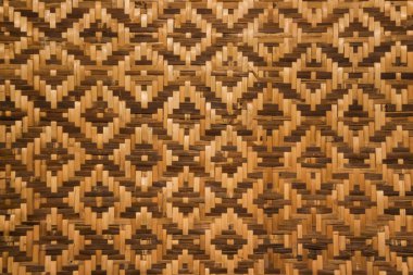 Arka plan ve tasarım sanatı için klasik stile sahip kamış dokuma hasırı deseni. örülmüş bambu