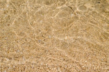 Sığ deniz suyu ve sahil kumu, arka plan ve doku için.