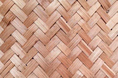 Klasik ringa balığı desenli doğal, el yapımı bambu ya da rattan dokuması, kırsal işçilik sergiliyor.