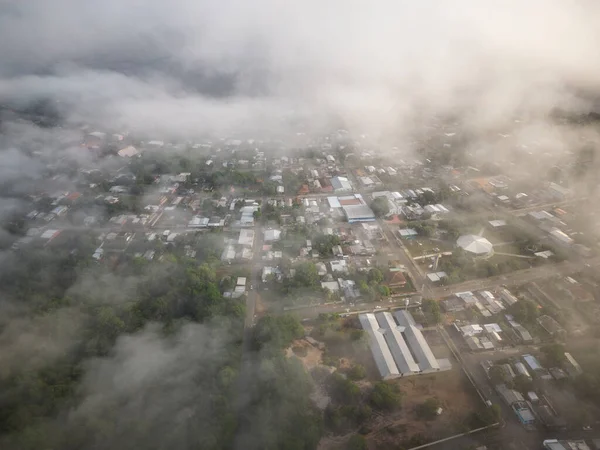 Hermosa Vista Aérea Arriba Hacia Abajo Pequeña Ciudad Novo Airo — Foto de Stock