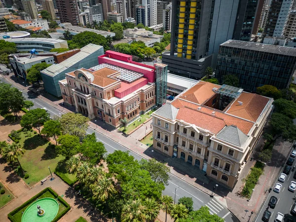 Beautiful Drone View Historic Buildings Green Public Square Belo Horizonte — Stock Photo, Image