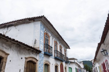 Beautiful old historic colonial houses and street in Paraty, Rio de Janeiro, Brazil