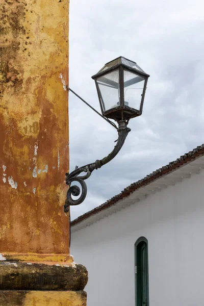 Beautiful View Old Historic Public Lamps Colonial Small Town Paraty — Stock Photo, Image