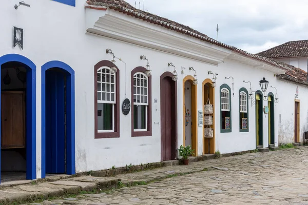 Hermosas Casas Coloniales Históricas Antiguas Calle Paraty Río Janeiro Brasil —  Fotos de Stock