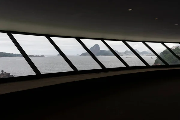Beautiful View Interior Modern Architecture Museum Mac Oscan Niemeyer Rio — Stock Photo, Image