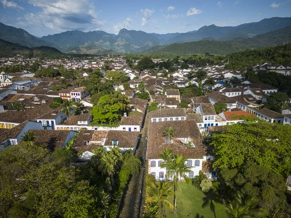 Beautiful Old Historic Colonial Houses Streets Small Green Town Paraty — Stockfoto