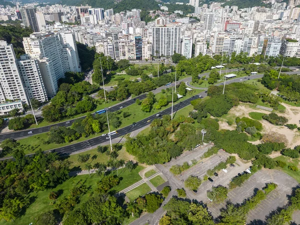 Beautiful Aerial View Green Leisure Area City Buildings Rio Janeiro — Stok fotoğraf