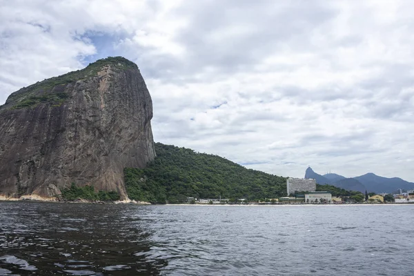 Beautiful View Ocean Buildings Rainforest Mountains Rio Janeiro Brazil — Foto de Stock
