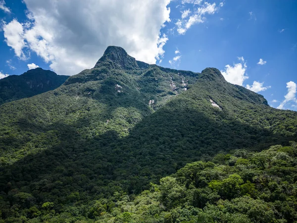 Bela Vista Aérea Para Montanhas Verdes Floresta Tropical Área Guaraqueaba — Fotografia de Stock