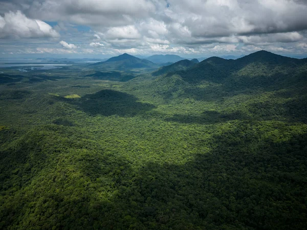 Вид Воздуха Зеленые Редкие Горы Районе Гуараквеаба Паран Бразилия — стоковое фото