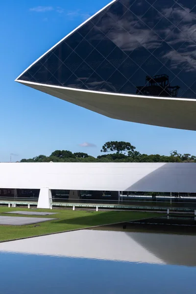 Schöne Ansicht Moderner Architektur Museumsgebäude Von Oscar Niemeyer Curitiba Hauptstadt — Stockfoto