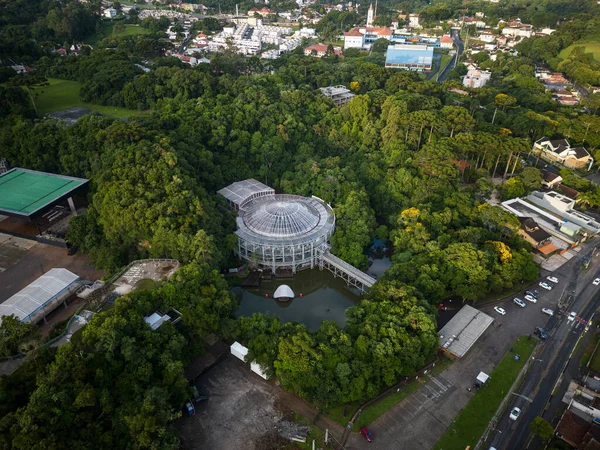 Piękny Widok Żelaza Szkła Opery Zielonej Okolicy Mieście Curitiba Stolicy — Zdjęcie stockowe
