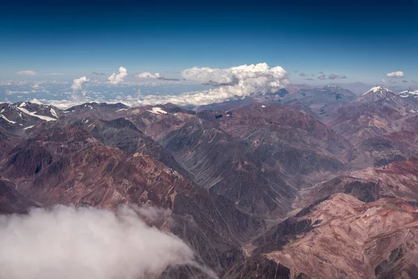 Prachtig Uitzicht Vanuit Lucht Andes Bergketen Grens Van Argentinië Chili — Stockfoto