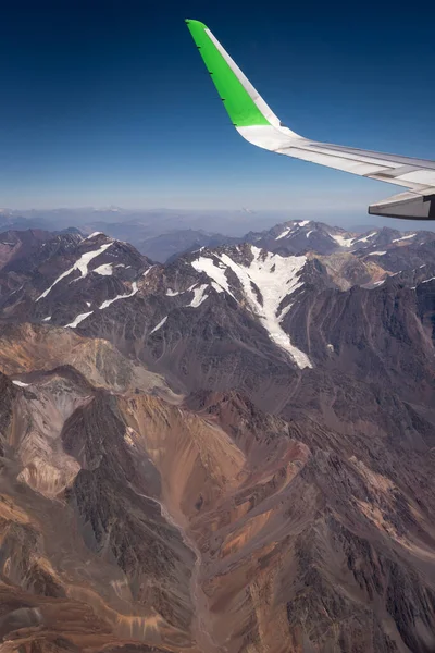 Bela Vista Aérea Corrente Dos Andes Montanhas Fronteira Argentina Chile — Fotografia de Stock