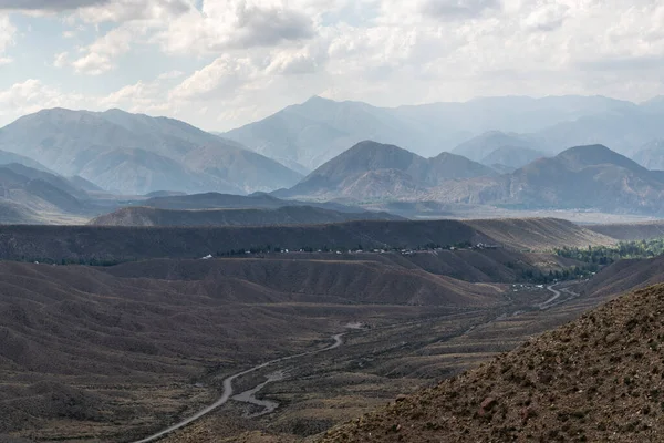 Piękny Widok Pustynne Pola Krajobraz Andów Pobliżu Mendoza Argentyna — Zdjęcie stockowe