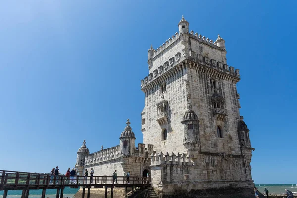Мбаппе Вид Старую Историческую Башню Бельм Лисбоне Португалия — стоковое фото