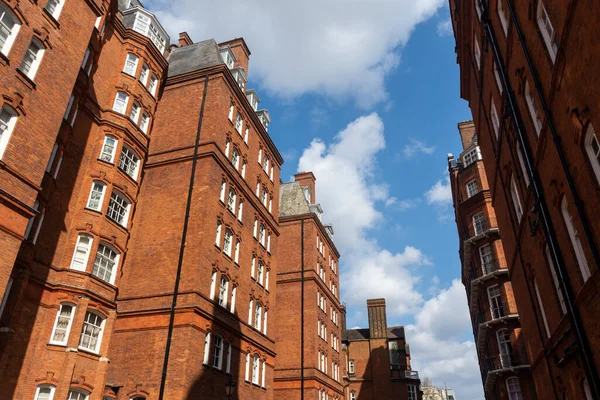 Hermosa Vista Los Edificios Ladrillo Tradicionales South Kensington Centro Londres — Foto de Stock