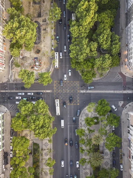 Вид Воздуха Авеню Свободы Городские Здания Центре Лисбона Португалия — стоковое фото