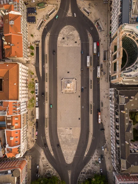 Prachtig Uitzicht Vanuit Lucht Het Oude Historische Plein Stadsgebouwen Het — Stockfoto