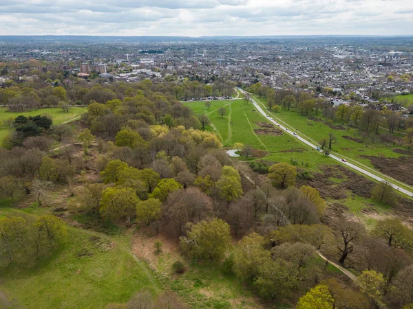 Beautiful Aerial View Green Area Trees Richmond Park London — Stock Photo, Image