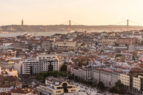 Piękny Widok Stare Tradycyjne Buldings Centrum Lizbony Portugalia — Zdjęcie stockowe