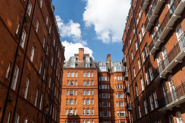 Bela Vista Para Edifícios Tijolos Tradicionais South Kensington Centro Londres — Fotografia de Stock