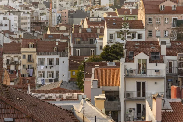 Bela Vista Para Antigas Protuberâncias Tradicionais Centro Cidade Lisboa Portugal — Fotografia de Stock