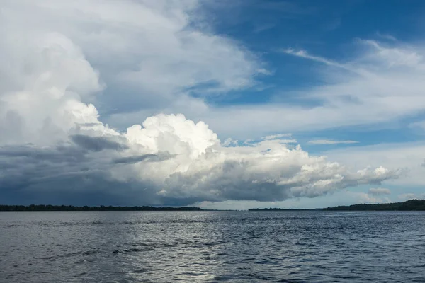 Beautiful View Green Rainforest River Clouds Brazilian Amazon Amazonas Brazil — Stock Photo, Image
