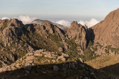Beautiful view to rocky mountain and altitude fields landscape in Itatiaia National Park, Rio de Janeiro, Brazil