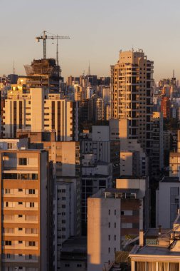 Brezilya 'nın So Paulo kentindeki yoğun yerleşim alanı ve şehir binalarının güzel manzarası