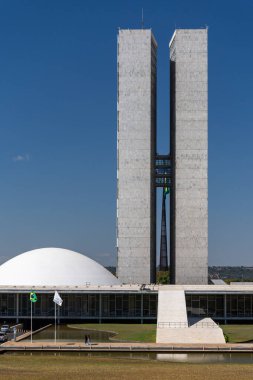 Brezilya 'nın başkenti Braslia' da kuleler inşa eden modern mimariye güzel bir manzara