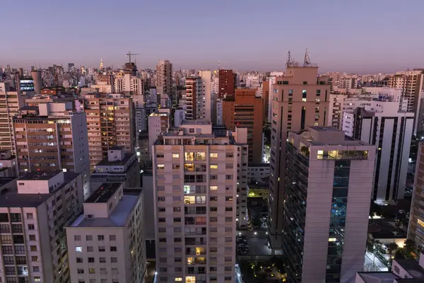 Bela Vista Para Densa Área Residencial Edifícios Cidade São Paulo — Fotografia de Stock
