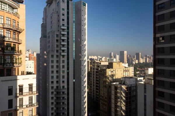 Hermosa Vista Densa Zona Residencial Edificios Ciudad Paulo Brasil — Foto de Stock